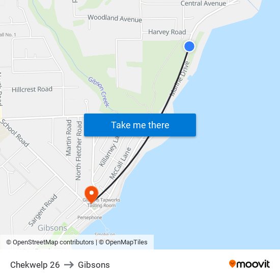 Chekwelp 26 to Gibsons map