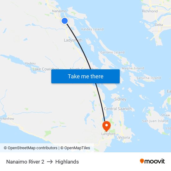 Nanaimo River 2 to Highlands map