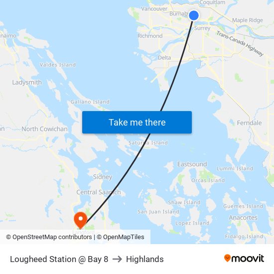 Lougheed Station @ Bay 8 to Highlands map