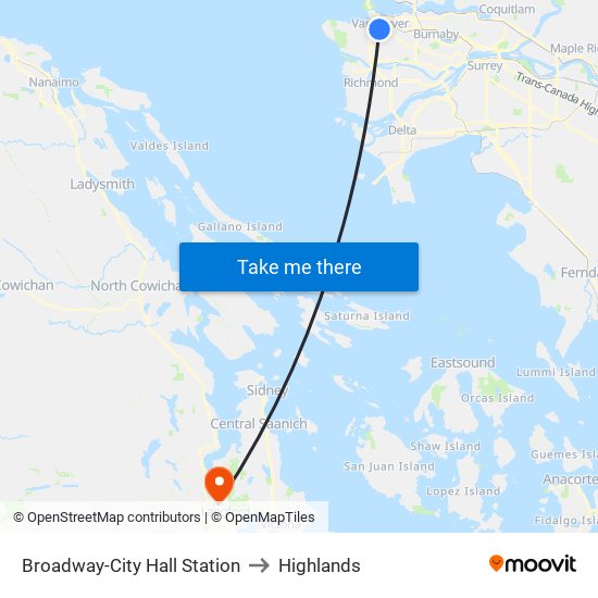 Broadway-City Hall Station to Highlands map