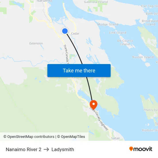Nanaimo River 2 to Ladysmith map