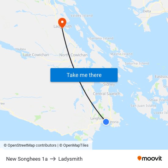 New Songhees 1a to Ladysmith map