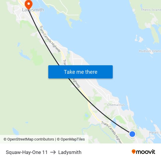 Squaw-Hay-One 11 to Ladysmith map