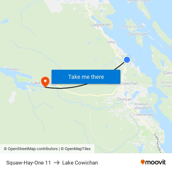 Squaw-Hay-One 11 to Lake Cowichan map