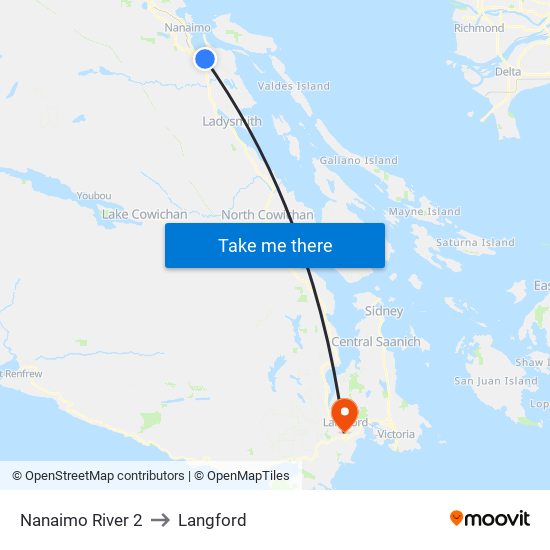 Nanaimo River 2 to Langford map