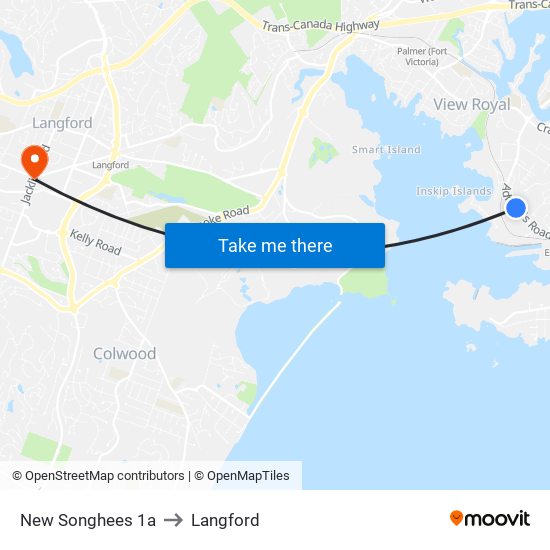 New Songhees 1a to Langford map