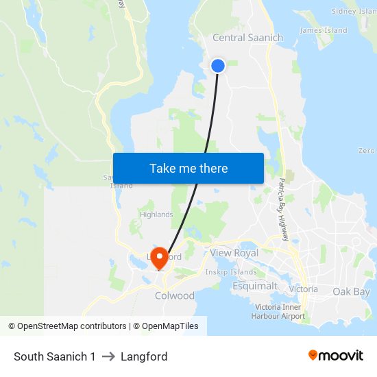 South Saanich 1 to Langford map