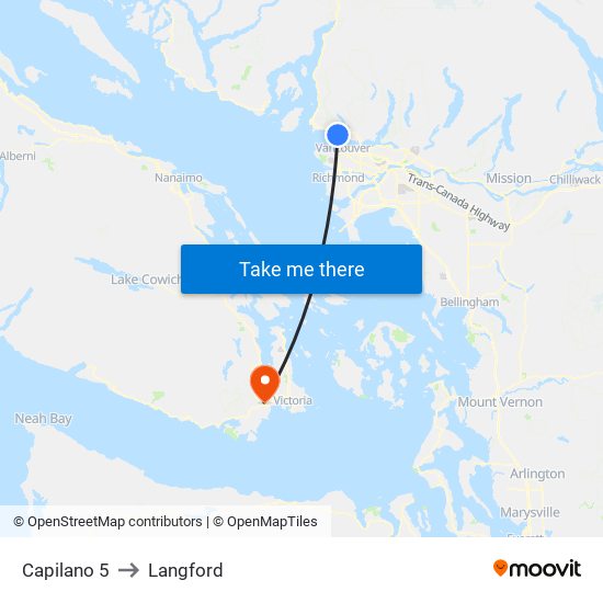 Capilano 5 to Langford map