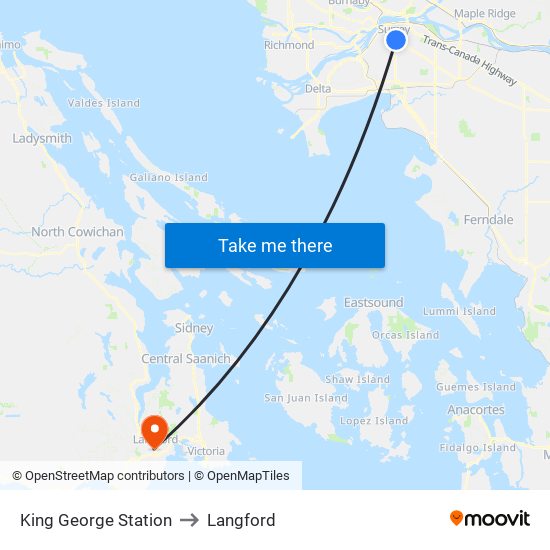 King George Station to Langford map