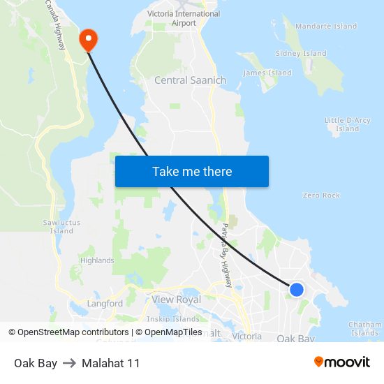 Oak Bay to Malahat 11 map