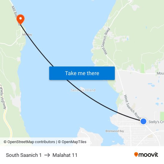 South Saanich 1 to Malahat 11 map