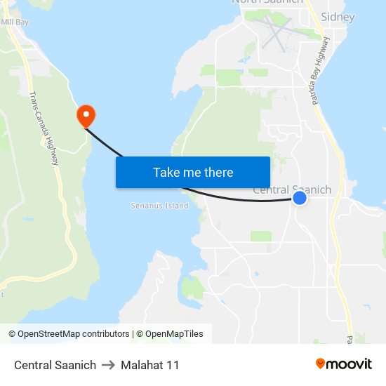 Central Saanich to Malahat 11 map