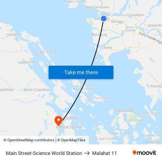 Main Street-Science World Station to Malahat 11 map