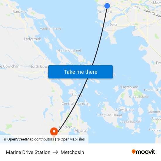 Marine Drive Station to Metchosin map