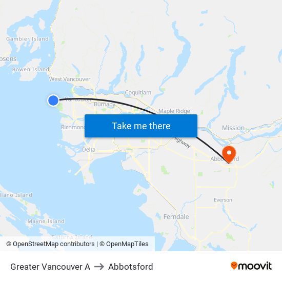 Greater Vancouver A to Abbotsford map