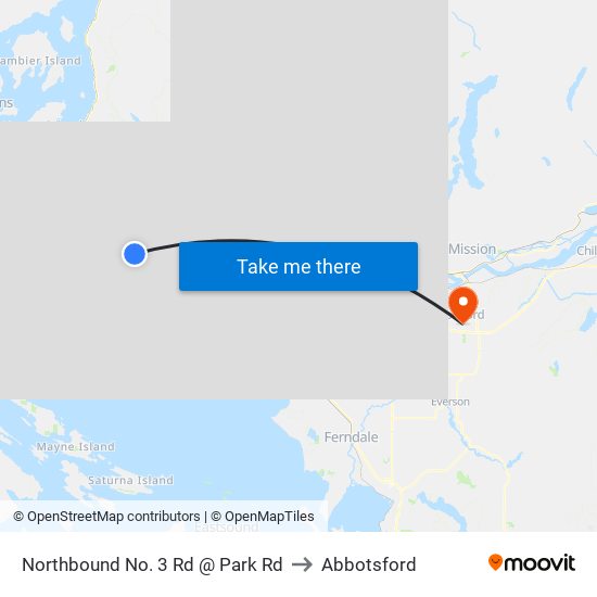 Northbound No. 3 Rd @ Park Rd to Abbotsford map