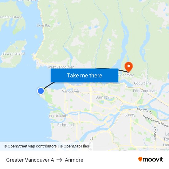 Greater Vancouver A to Anmore map