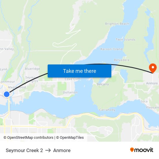 Seymour Creek 2 to Anmore map