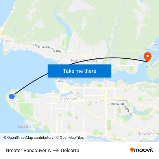 Greater Vancouver A to Belcarra map