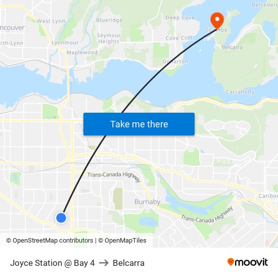 Joyce Station @ Bay 4 to Belcarra map