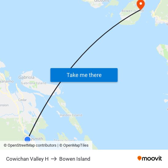 Cowichan Valley H to Bowen Island map