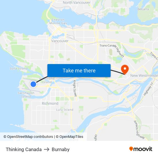 Thinking Canada to Burnaby map