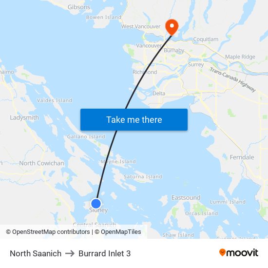 North Saanich to Burrard Inlet 3 map