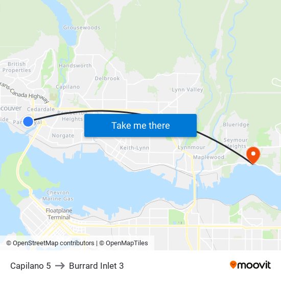 Capilano 5 to Burrard Inlet 3 map