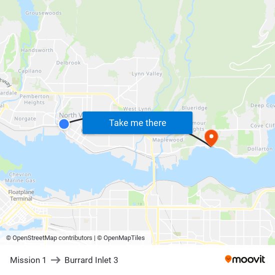 Mission 1 to Burrard Inlet 3 map