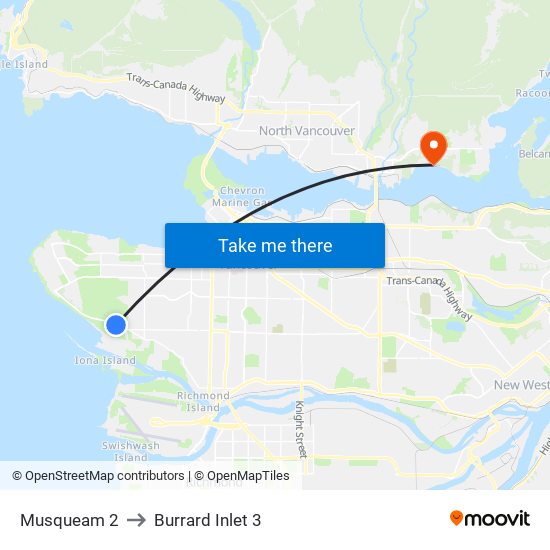 Musqueam 2 to Burrard Inlet 3 map