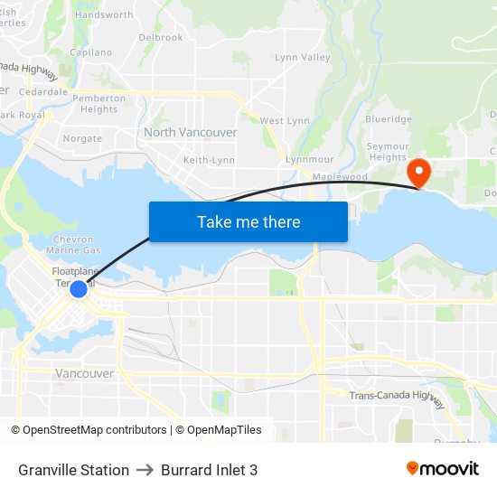 Granville Station to Burrard Inlet 3 map