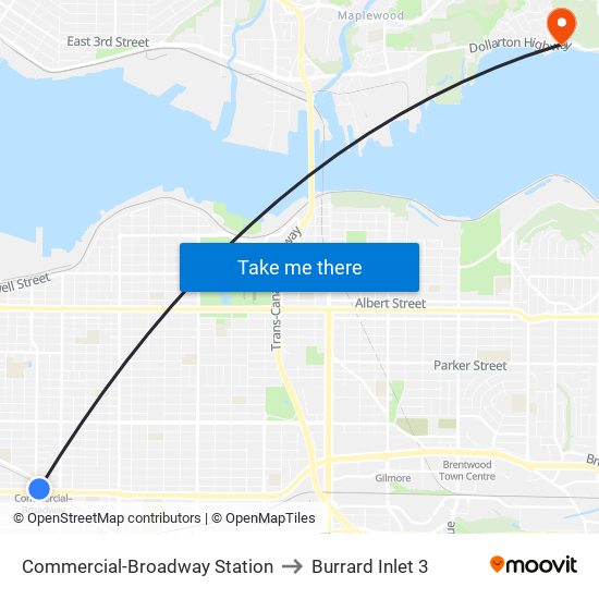 Commercial-Broadway Station to Burrard Inlet 3 map