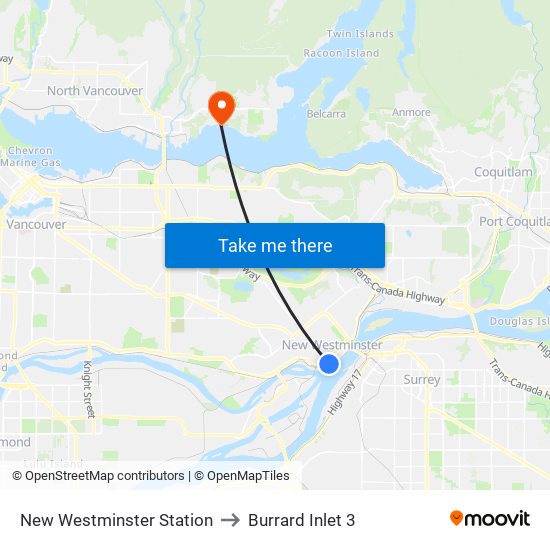 New Westminster Station to Burrard Inlet 3 map