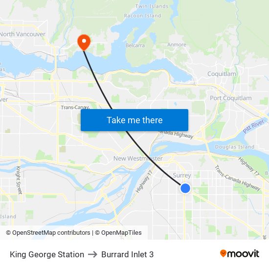 King George Station to Burrard Inlet 3 map