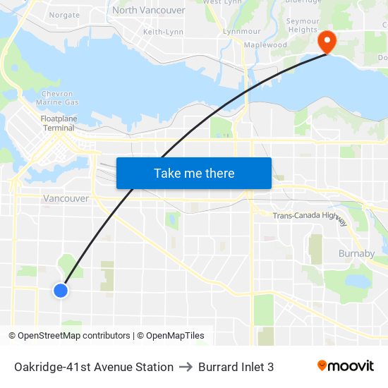 Oakridge-41st Avenue Station to Burrard Inlet 3 map