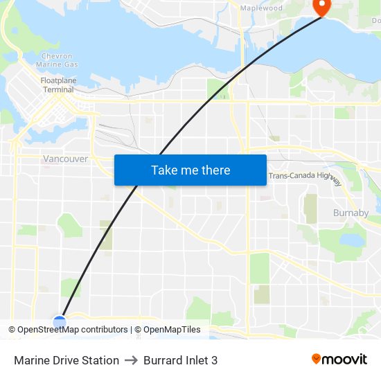 Marine Drive Station to Burrard Inlet 3 map