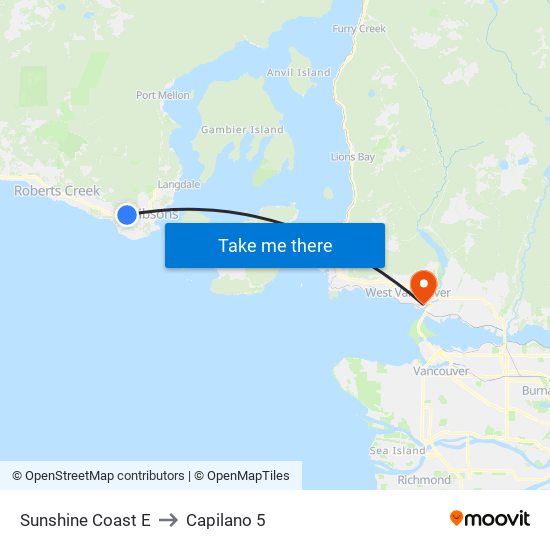 Sunshine Coast E to Capilano 5 map