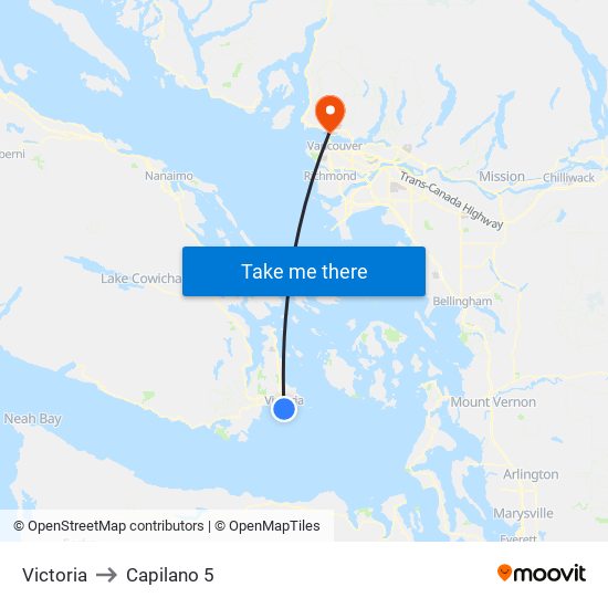 Victoria to Capilano 5 map