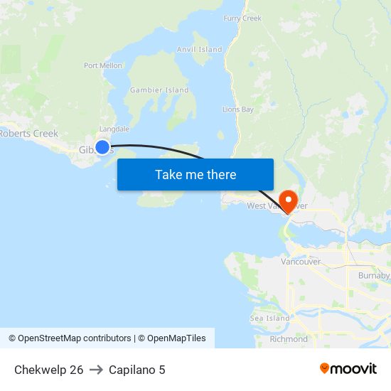 Chekwelp 26 to Capilano 5 map