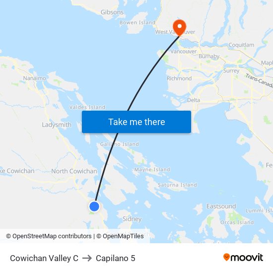 Cowichan Valley C to Capilano 5 map