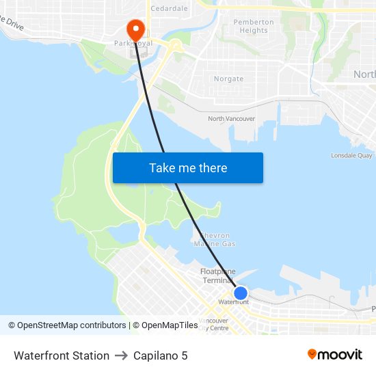 Waterfront Station to Capilano 5 map