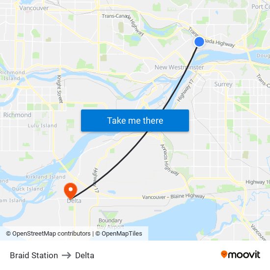 Braid Station to Delta map