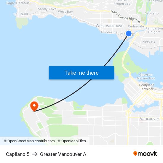 Capilano 5 to Greater Vancouver A map