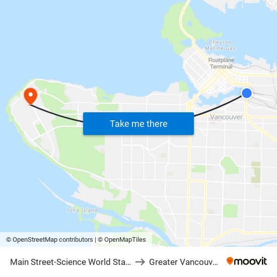 Main Street-Science World Station to Greater Vancouver A map