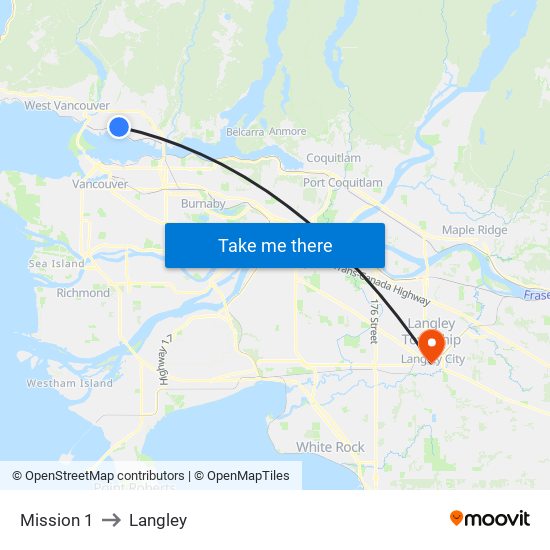 Mission 1 to Langley map