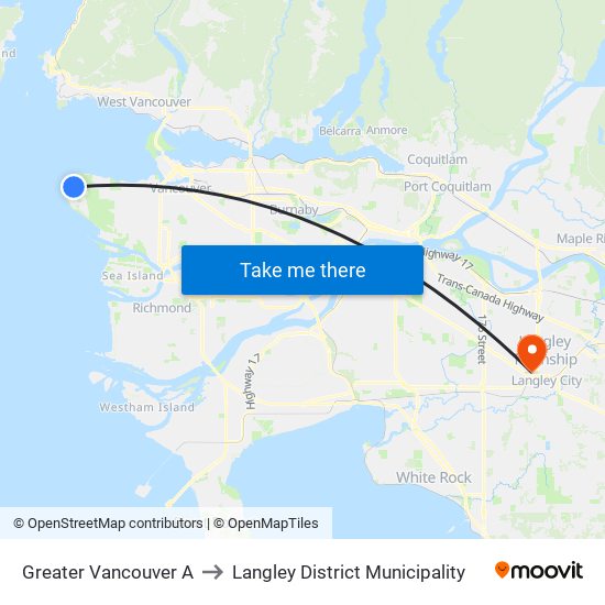 Greater Vancouver A to Langley District Municipality map