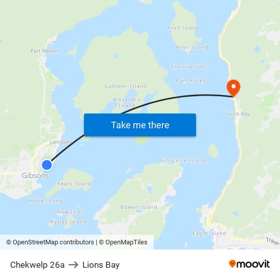 Chekwelp 26a to Lions Bay map