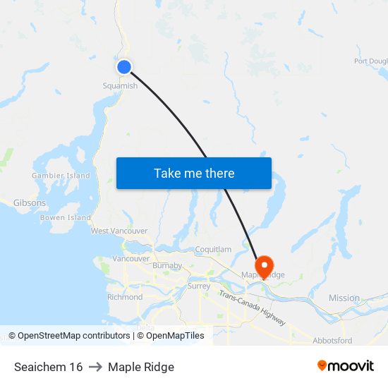 Seaichem 16 to Maple Ridge map