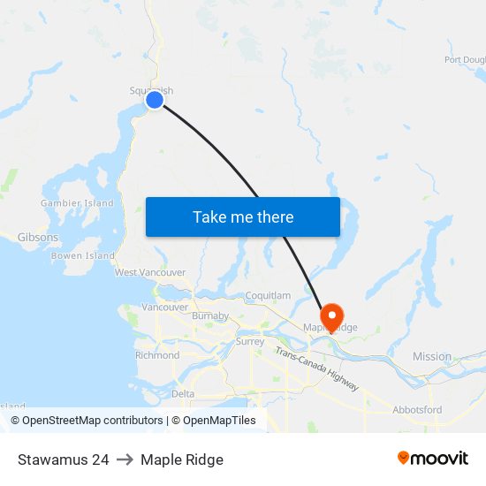 Stawamus 24 to Maple Ridge map