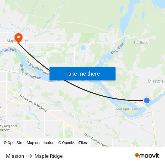 Mission to Maple Ridge map